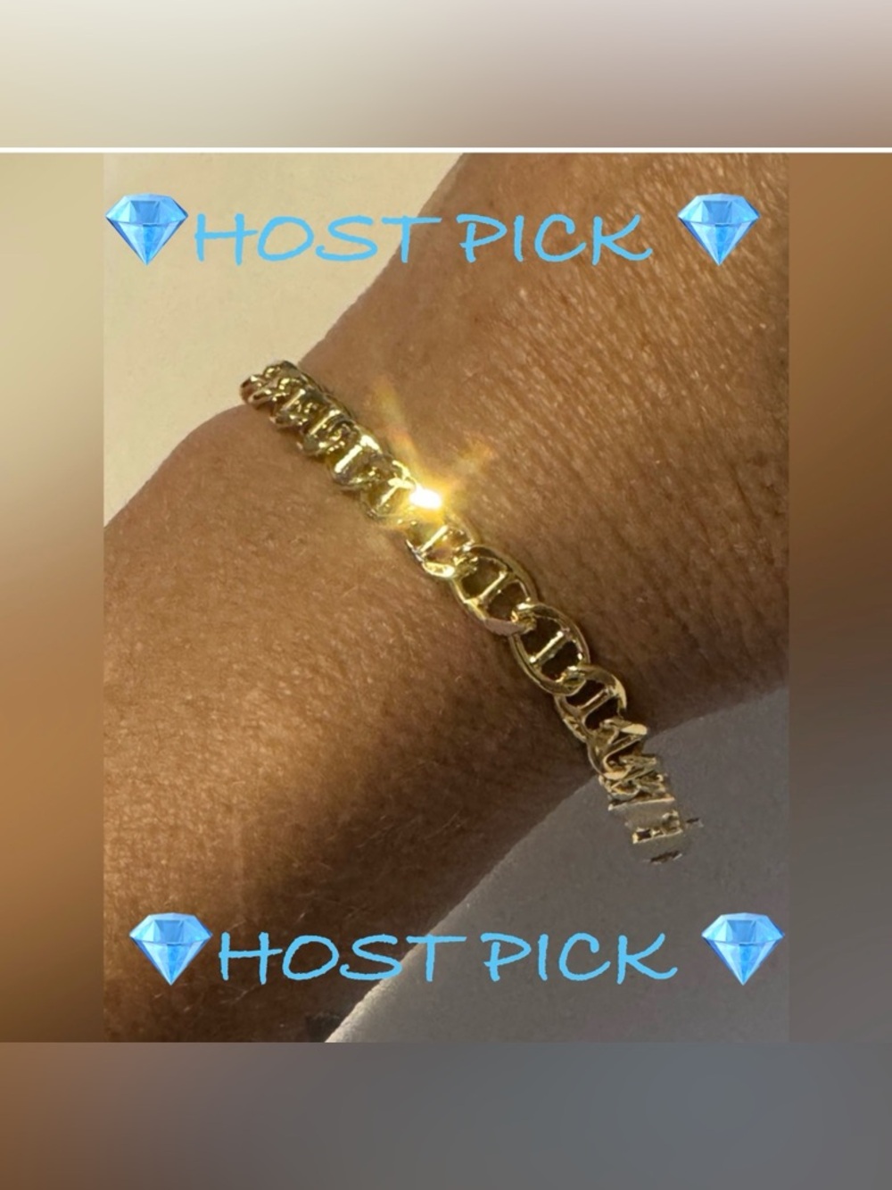 Lustrous Gold Chain Bracelet 8”